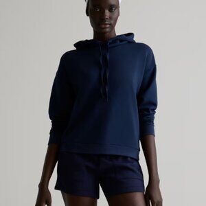 Quince SuperSoft Fleece Pullover Hoodie Navy XL